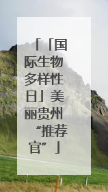 「国际生物多样性日」美丽贵州“推荐官”